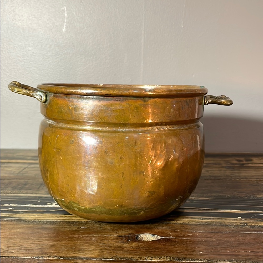 Copper and brass pot vintage with some dents as shown in picture beautiful piece